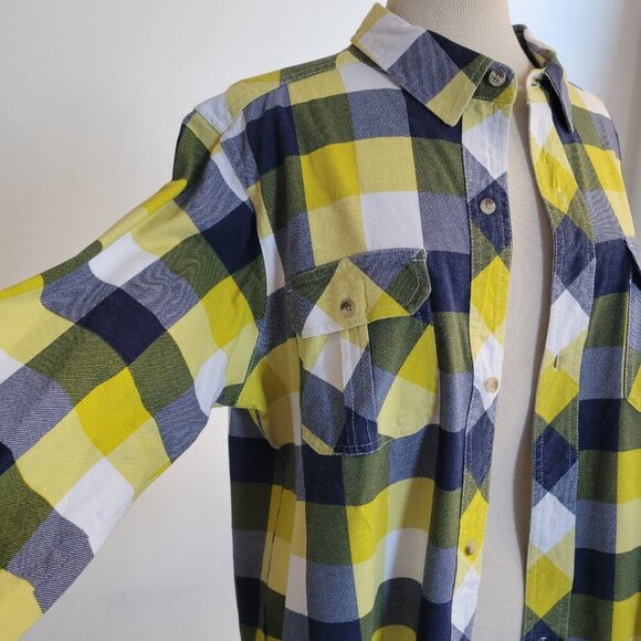 Ruff Hewn Yellow Plaid Long Sleeve Button-down Shirt (Size XL) - Picture 10 of 16